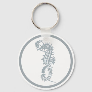 Porte-clés Seahorse Blue Classic Nautical Elegant