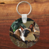 Porte-clés Seal Point Siamese Chat sur Comfy Coussin (Recto)