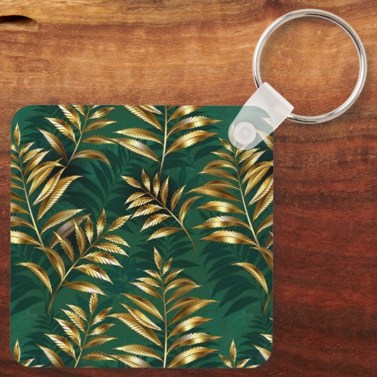 Porte-clés Seamless pattern with golden ferns (Verso)