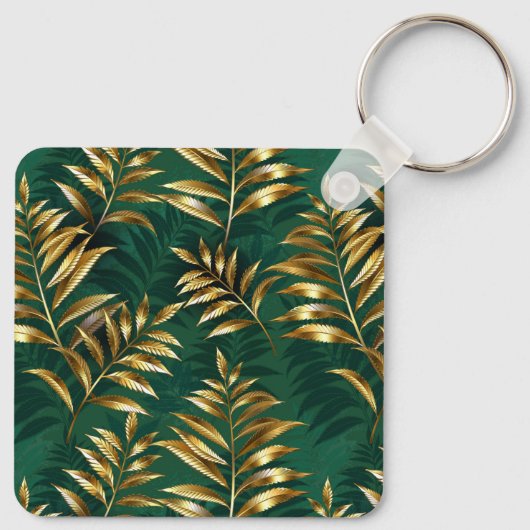 Porte-clés Seamless pattern with golden ferns (Dos)