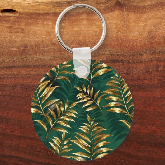 Porte-clés Seamless pattern with golden ferns (Verso)