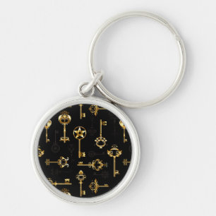 Porte-clés Seamless Pattern with Golden Keys