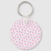 Porte-clés Seamless Strawberry Pattern – Pastel Pink Cute  (Recto)