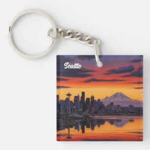 Porte-clés Seattle Washington Mt Rainier Sunset