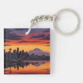 Porte-clés Seattle Washington Mt Rainier Sunset (Dos)