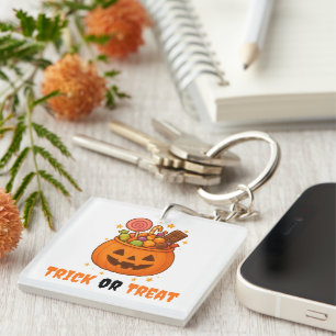 Porte-clés Seau citrouille plein de sucré - Halloween