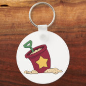 Porte-clés Seau de sable rouge avec étoile et pelle (Recto)