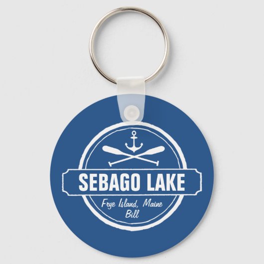 Porte-clés Sebago Lake Maine Ville et nom personnalisés (Recto)