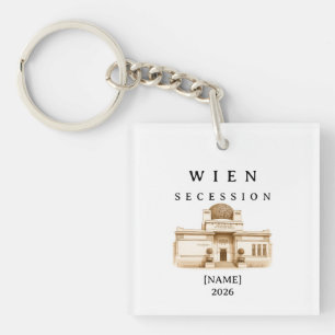 Porte-clés Sécession viennoise personnalisée Nom & Année
