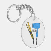 Porte-clés Sèche-cheveux & lisseuse-cheveux illustration (Devant gauche)