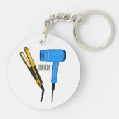 Porte-clés Sèche-cheveux & lisseuse-cheveux illustration (Dos)