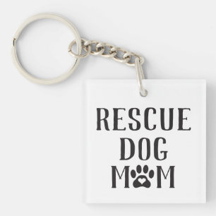 Porte-clés Secourir Chien Maman Empreinte de patte de coeur