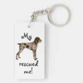 Porte-clés Secourir un pointeur À poils durs allemand (Dos)