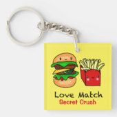 Porte-clés Secret Crush Kawaii frites de hamburger customisée (Devant)