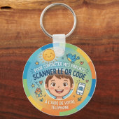 Porte-clés Sécurité Enfant QR Code Pour contacter parents (Recto)