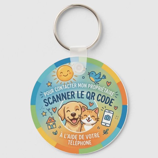 Porte-clés Sécurité QR Code Animaux (Recto)