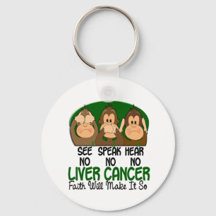 Porte-clés See Speak Hear No Liver Cancer 1