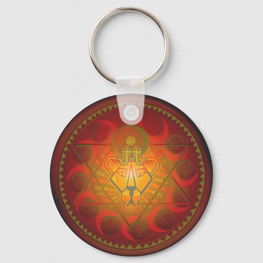 Porte-clés sekhmet solar hexagram (Recto)