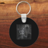 Porte-clés Selfie De Chat Drôle Avec Fantôme Halloween Frappé (Recto)
