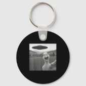 Porte-clés Selfie D'Oie Avec Alien Ufo Drôle Pour Hommes Femm (Recto)