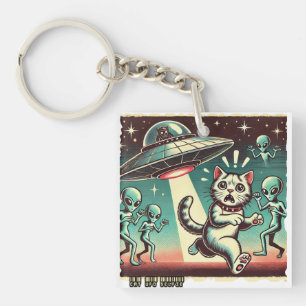 Porte-clés Selfie OVNI de chat : Invasion Vintage #02