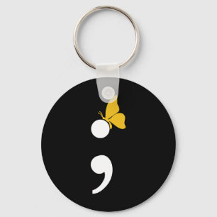 Porte-clés Semicolon Butterfly Suicide Prévention de la dépre