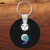 Porte-clés Semicolon Continuer la sensibilisation à la santé  (Verso)