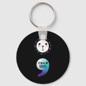 Porte-clés Semicolon Continuer la sensibilisation à la santé  (Verso)