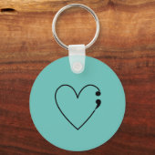 Porte-clés Semicolon du suicide Coeur Keychain (Recto)