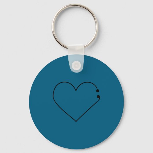 Porte-clés Semicolon Heart Mental Health Awareness Therast De (Recto)