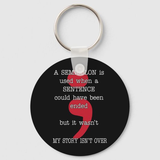 Porte-clés Semicolon Prévention du suicide Sensibilisation Mo (Recto)