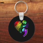 Porte-clés Semicolon Sensibilisation à la santé mentale (Recto)