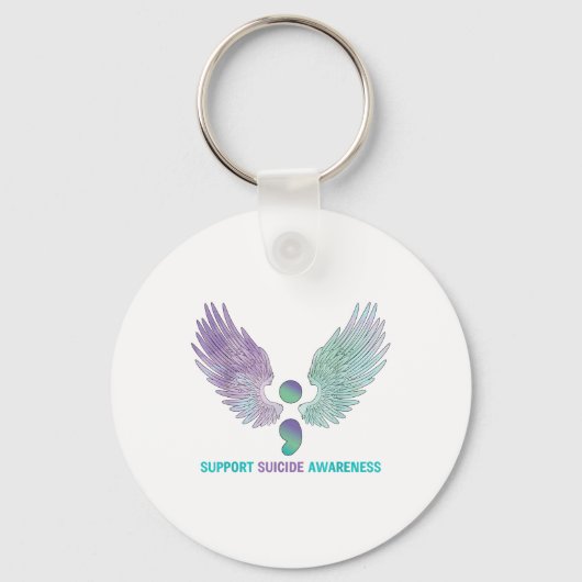 Porte-clés Semicolon Wings Support Suicide Sensibilisation Tu (Recto)