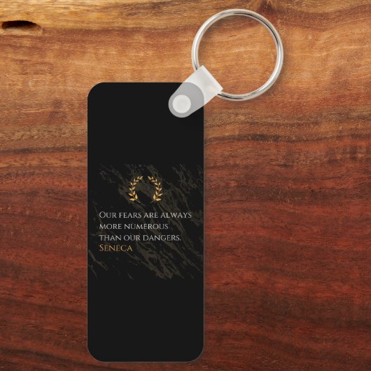 Porte-clés Seneca's Insight: Fears Compared to Real Dangers (Verso)