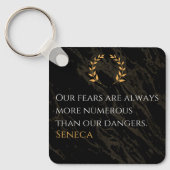 Porte-clés Seneca's Insight: Fears Compared to Real Dangers (Recto)