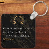 Porte-clés Seneca's Insight: Fears Compared to Real Dangers (Verso)