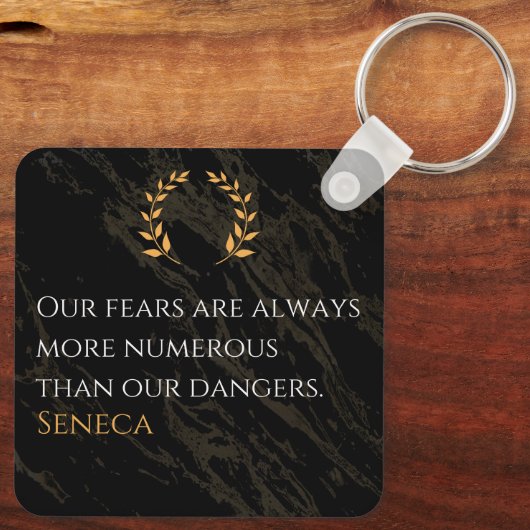 Porte-clés Seneca's Insight: Fears Compared to Real Dangers (Verso)
