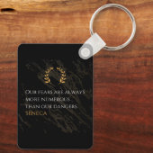 Porte-clés Seneca's Insight: Fears Compared to Real Dangers (Verso)