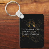 Porte-clés Seneca's Insight: Fears Compared to Real Dangers (Recto)