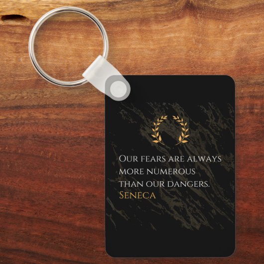 Porte-clés Seneca's Insight: Fears Compared to Real Dangers (Recto)