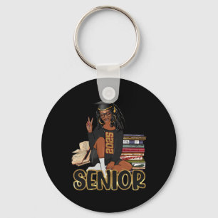 Porte-clés Senior 2025 Cl De 2025 Graduation Black Girl Afro
