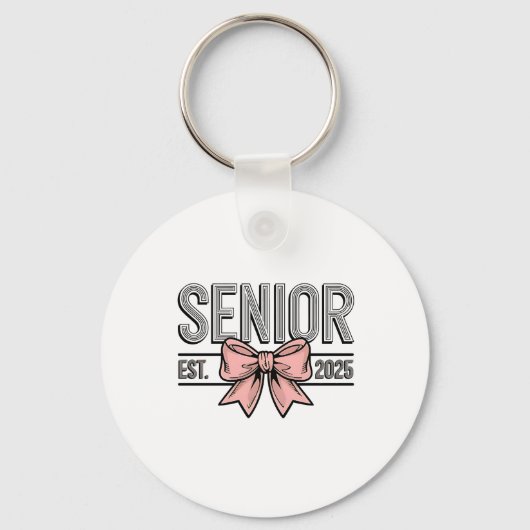 Porte-clés Senior Est 2025 Bow Coquette Graduation (Recto)