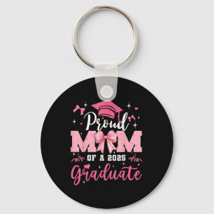Porte-clés Senior Mom 2025 Graduation Fière Maman Coquette Bo