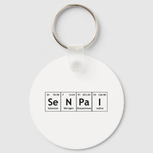 Porte-clés SeNPaI, élément de table périodique Mot Chimie 