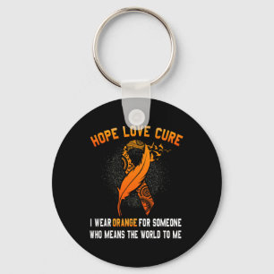 Porte-clés Sensibilisation à la leucémie Cancer Orange Ribbon