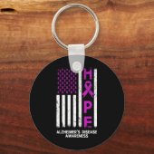 Porte-clés Sensibilisation à la maladie d'Alzheimer pourpre D (Recto)