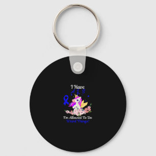 Porte-clés Sensibilisation à la SLA Funny Unicorn Citation de