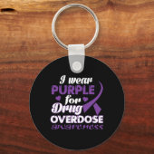 Porte-clés Sensibilisation à la surdose de drogue Je porte le (Recto)