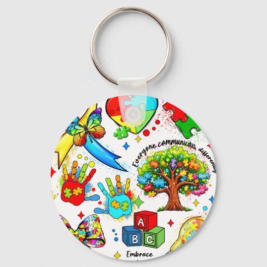 Porte-clés sensibilisation à l'autisme 11-0 (Recto)