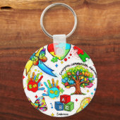 Porte-clés sensibilisation à l'autisme 11-0 (Recto)